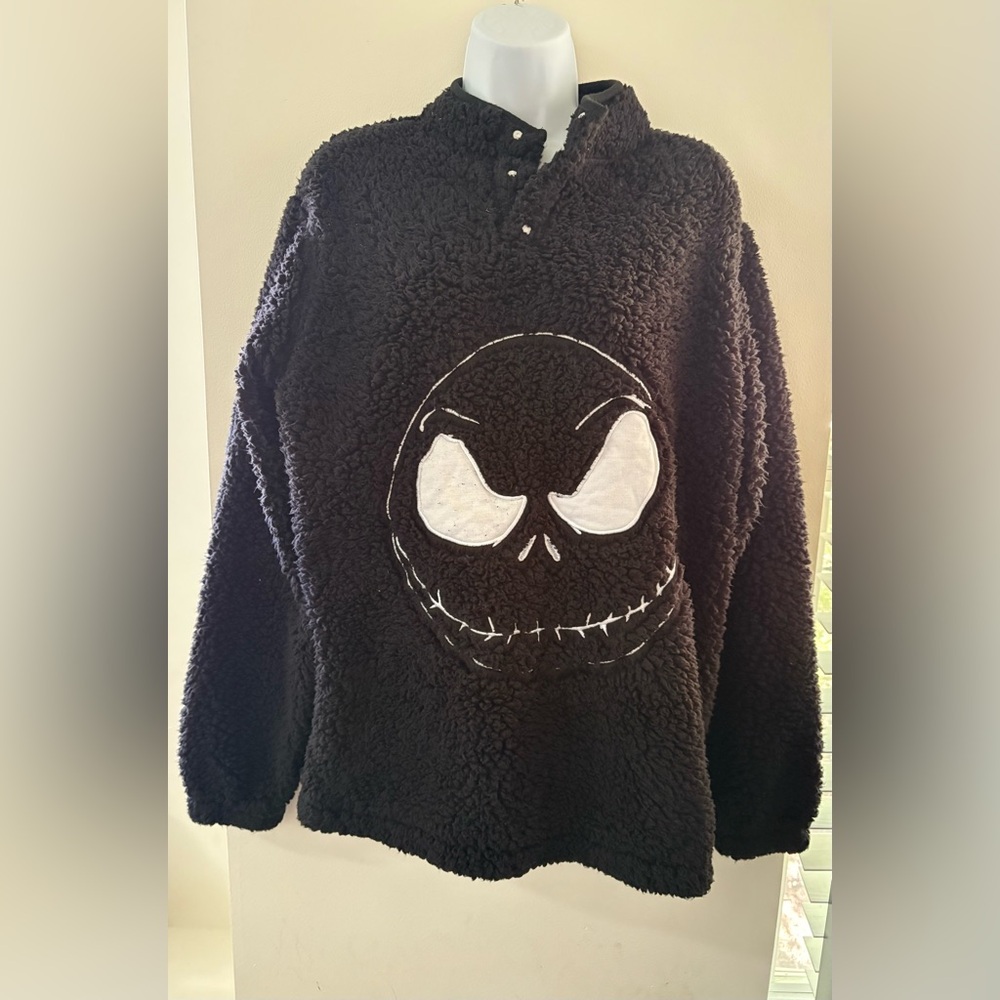 Disney Black Crewneck Sweater with Jack Skellington Nightmare Before Christmas
